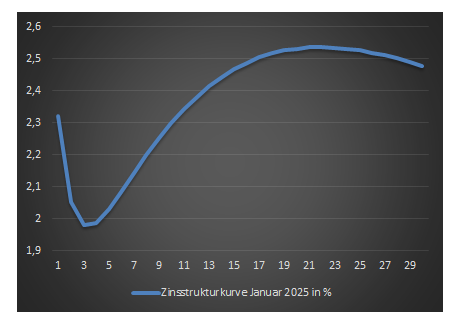 Zinsstrukturkurve Januar 2025